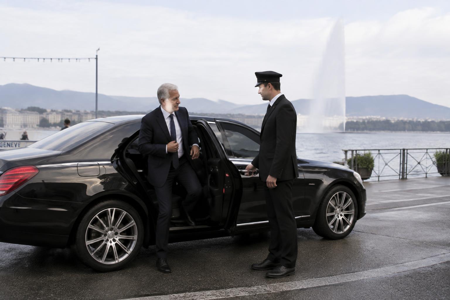 Vans Genesis Driver devant un hôtel à Genève